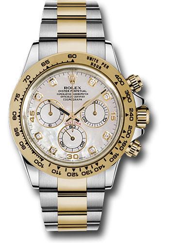 Rolex Cosmograph Daytona Yellow Rolesor White Mother of Pearl Diamond Dial - 116503