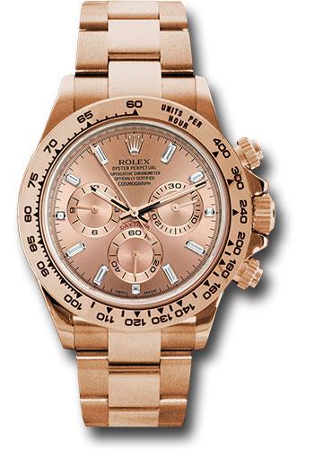 Rolex Cosmograph Daytona Everose Gold Sundust Baguette Dial - 116505