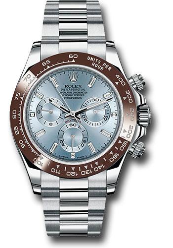 Rolex Cosmograph Daytona Platinum Ice Blue Baguette Dial "Platona" - 116506