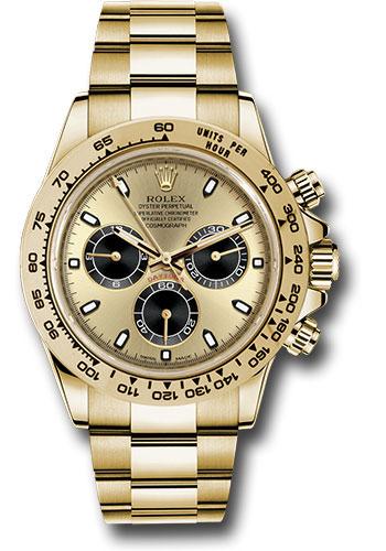 Rolex Cosmograph Daytona Yellow Gold  Champagne Dial Black Counters -116508