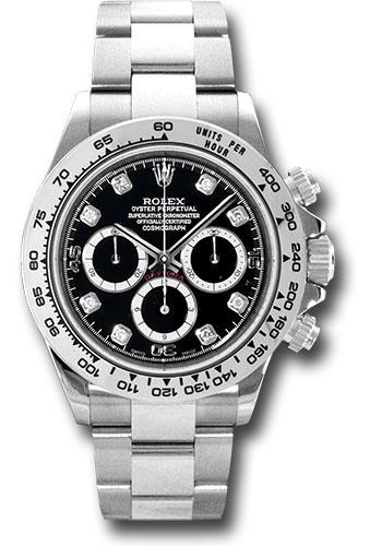 Rolex Cosmograph Daytona White Gold Black Diamond Dial -116509