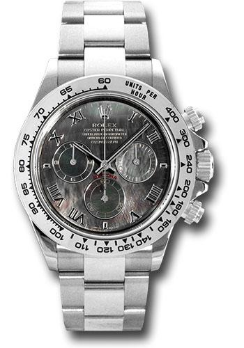 Rolex Cosmograph Daytona White Gold Black Mother of Pearl Roman Dial -116509