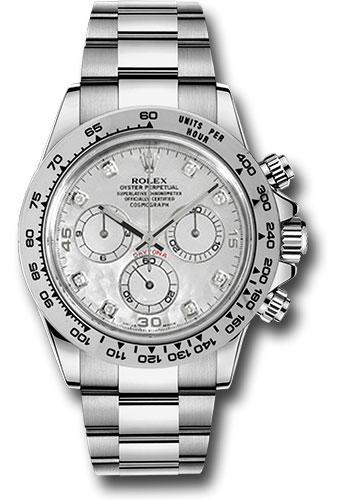 Rolex Cosmograph Daytona White Gold White Mother of Pearl Diamond Dial -116509
