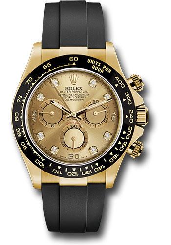 Rolex Cosmograph Daytona Yellow Gold Champagne Diamond Dial Oysterflex Bracelet -116518LN