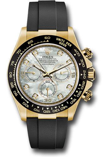 Rolex Cosmograph Daytona Yellow Gold  White Mother of Pearl Diamond Dial Oysterflex Bracelet -116518LN
