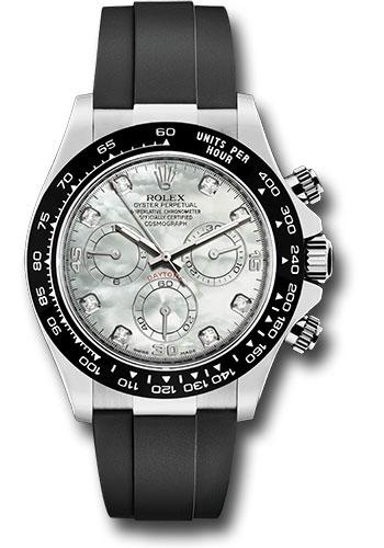 Rolex Cosmograph Daytona White Gold White Mother of Pearl Diamond Dial Oysterflex Bracelet -116519LN