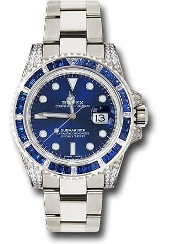 Rolex White Gold Submariner Date - Sapphire And Diamond Bezel - Blue Dial - 116659SABR