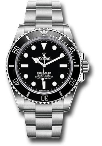 Rolex Steel Submariner No Date Black Dial - 124060