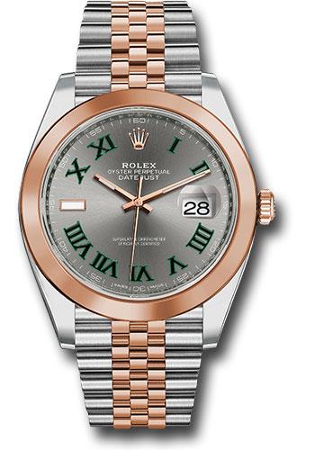 Rolex Steel and Everose Gold Rolesor Datejust 41 Smooth Bezel Jubilee Bracelet "Wimbledon" Dial - 126301