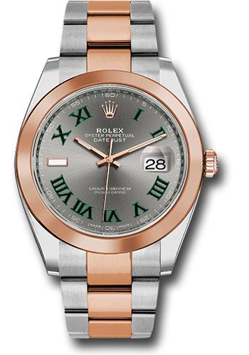 Rolex Steel and Everose Gold Rolesor Datejust 41 Smooth Bezel Oyster Bracelet "Wimbledon" Dial - 126301