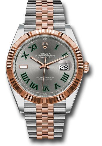 Rolex Steel and Everose Rolesor Datejust 41 Fluted Bezel Jubilee Bracelet "Wimbledon" Dial- 126331