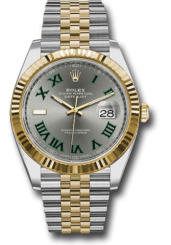 Rolex Steel and Yellow Gold Rolesor Datejust 41 Fluted Bezel Jubilee Bracelet "Wimbledon" Dial - 126333