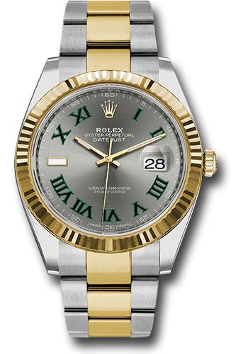 Rolex Steel and Yellow Gold Rolesor Datejust 41 Fluted Bezel Oyster Bracelet "Wimbledon" Dial - 126333