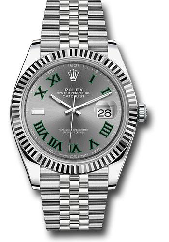 Rolex Stainless Steel Datejust 41 Fluted Bezel Jubilee Bracelet "Wimbledon" Dial- 126334