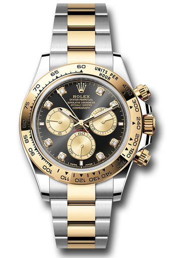 Rolex Cosmograph Daytona Yellow Rolesor Black Diamond Dial -126503