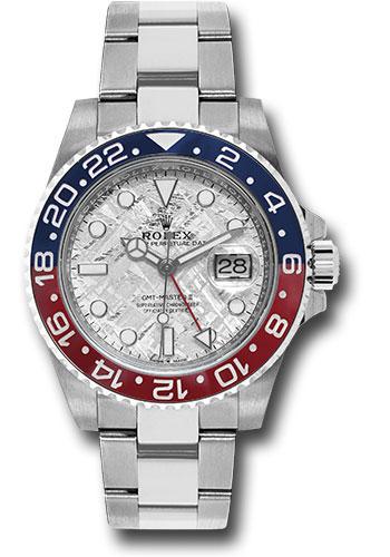 Rolex White Gold GMT-Master II 40 Watch "Pepsi" Meteorite Dial Oyster Bracelet - 126719BLRO