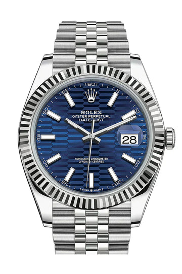 Rolex Datejust 126334-0032 Blue Fluted Dial Jubilee Bracelet Watch