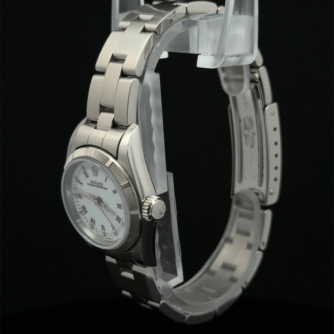 Open Date Rolex Oyster Perpetual White Buckley Dial on Oyster 67230