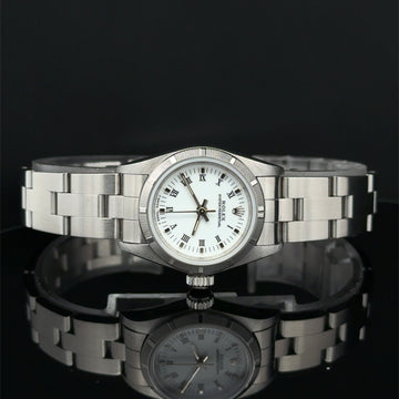 Open Date Rolex Oyster Perpetual White Buckley Dial on Oyster 67230