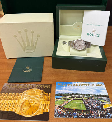 2002 Rolex Air-King Silver Dial on Oyster 14000M Complete