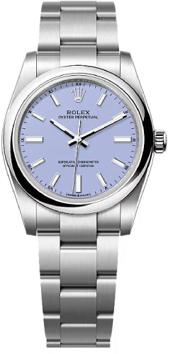 Rolex Oyster Perpetual 34 Lavender Dial Oyster Bracelet - 124200