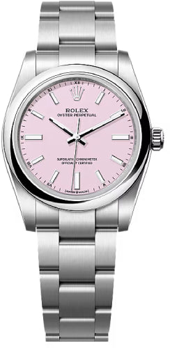 Rolex Oyster Perpetual 34 Candy Pink Dial Oyster Bracelet - 124200