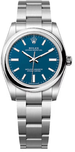 Rolex Oyster Perpetual 34 Blue Dial Oyster Bracelet - 124200