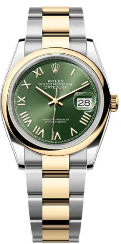 Rolex Datejust 36 Two-Tone Olive Green Roman Dial - 126203 - 2026