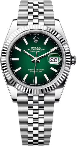 Rolex Datejust Stainless Steel Green Ombré Dial Jubilee Bracelet - 126334 - 2026