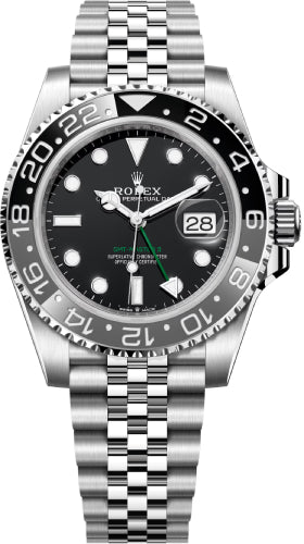 Rolex GMT-Master II 40mm Black Dial Cerachrom Bezel Jubilee Bracelet "Bruce Wayne" - 126710GRNR