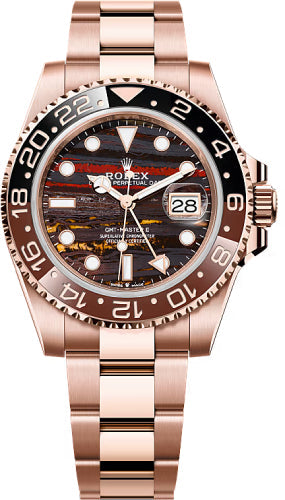 Rolex GMT-Master II 40mm Everose Gold Tiger Iron Dial Cerachrom Bezel Oyster Bracelet - 126715CHNR