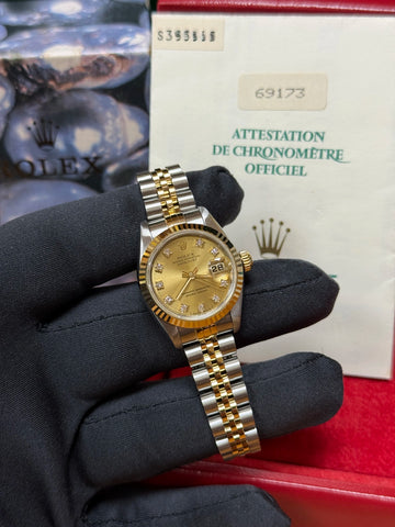 1994 Rolex Lady-Datejust Factory Champagne Diamond Dial on Jubilee 69173 Complete