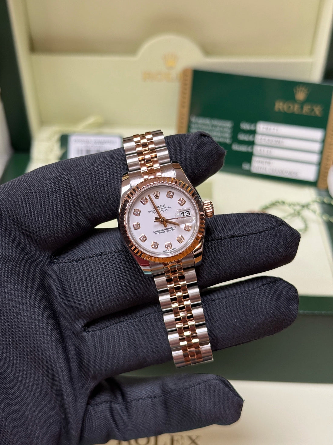 2014 Rolex Datejust Factory White Diamond Dial on Jubilee 179171 Complete