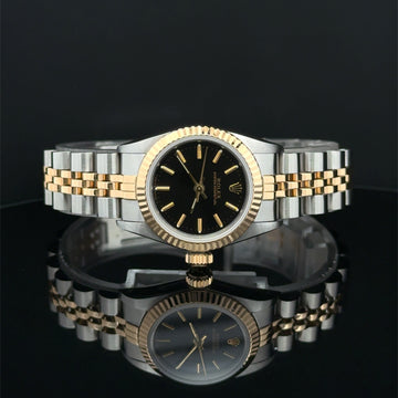 Rolex Oyster Perpetual Black index Dial on Jubilee 67193 Service Papers