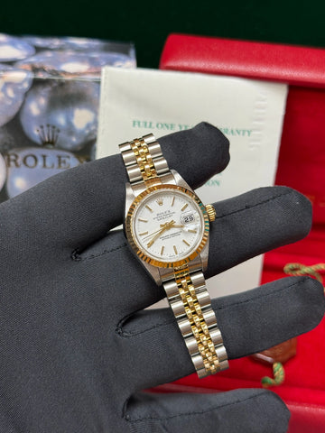 2002 Rolex Lady-Datejust White Stick Dial on Jubilee 79173 Complete