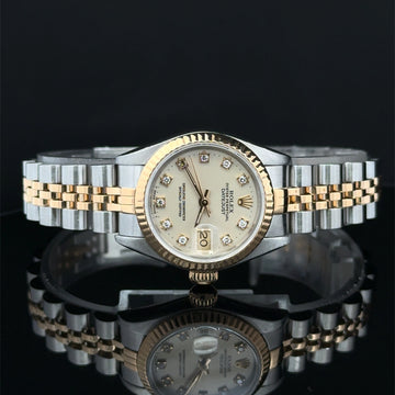1990 Rolex Datejust Aftermarket Silver Diamond Dial Dial on Jubilee 69173
