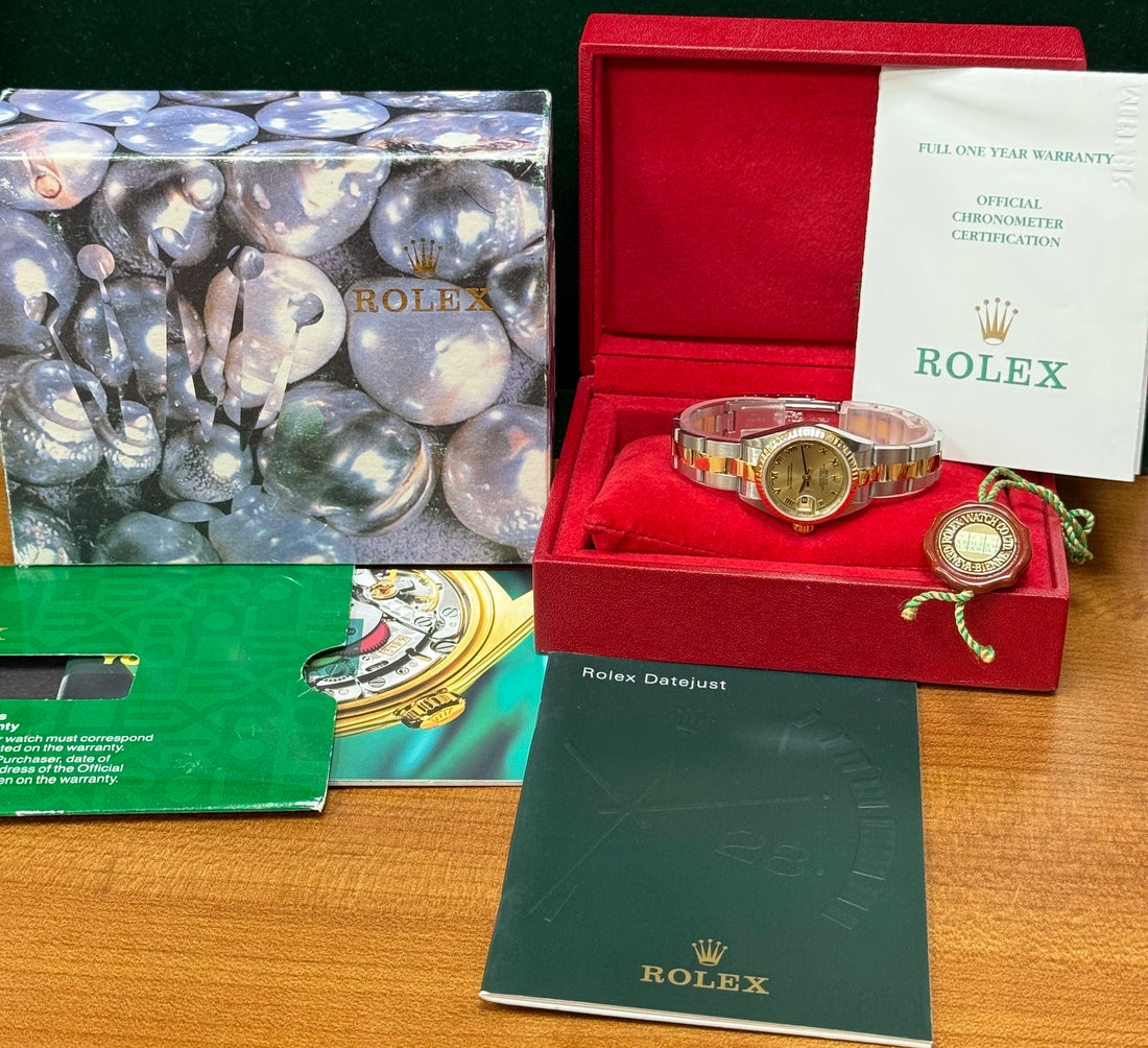 2001 Rolex Lady-Datejust Champagne stick Dial on Oyster 79173 Complete