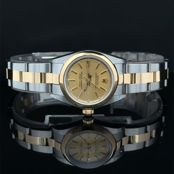 2004 Rolex Oyster Perpetual Champagne stick Dial on Oyster 76183 Complete