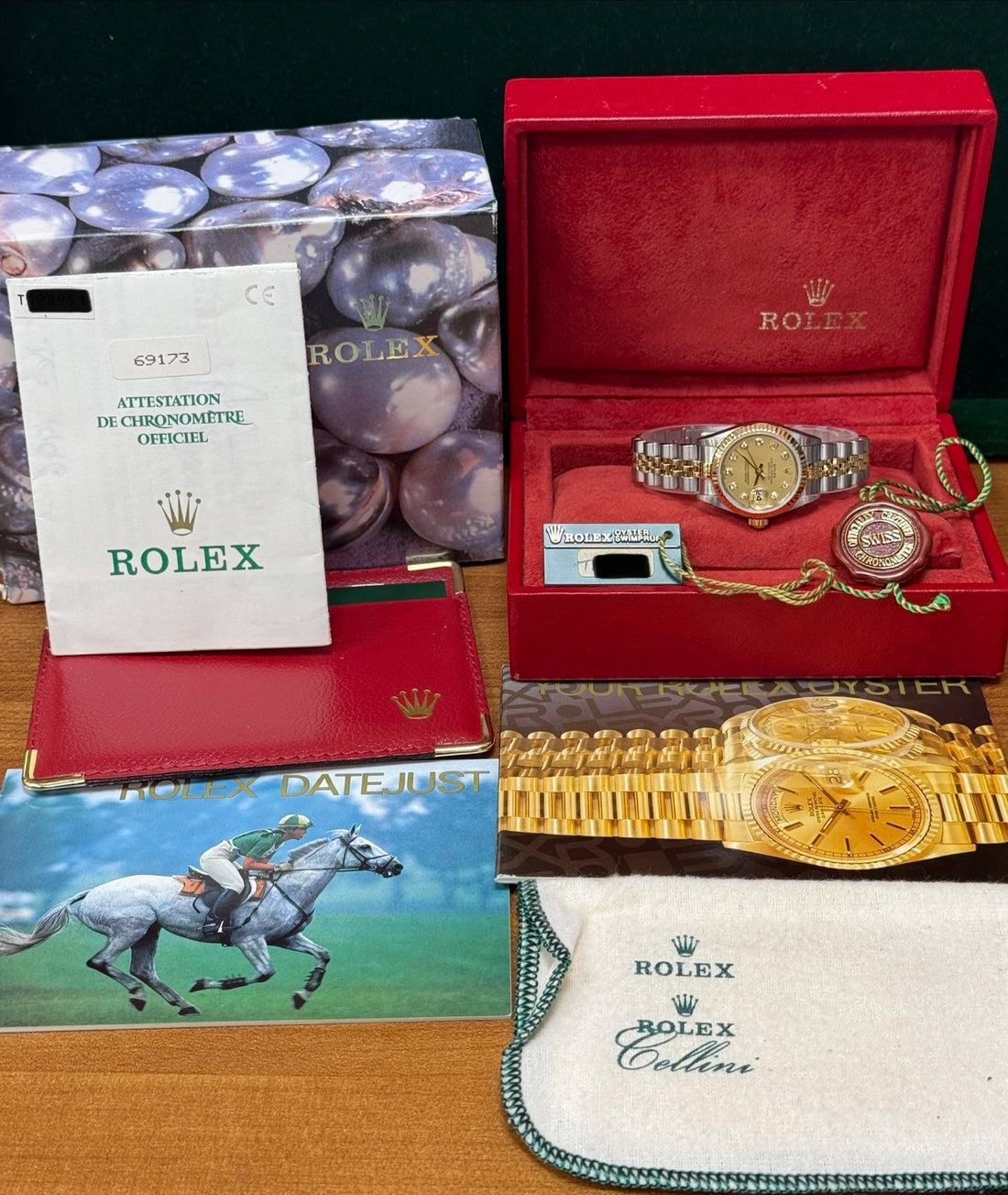 1996 Rolex Lady-Datejust Factory Champagne Diamond Dial on Jubilee 69173 Complete