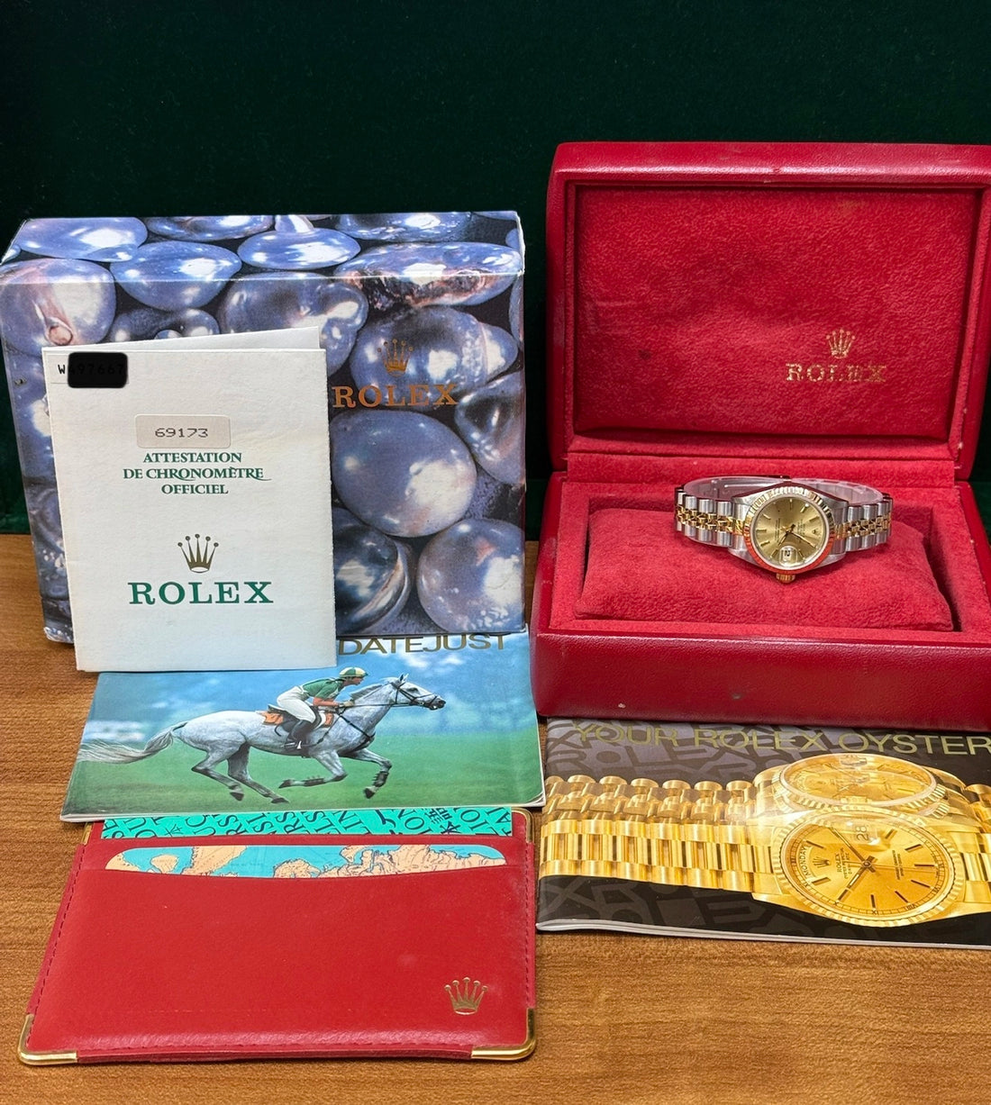 1996 Rolex Lady-Datejust Champagne Stick Dial on Jubilee 69173 Complete