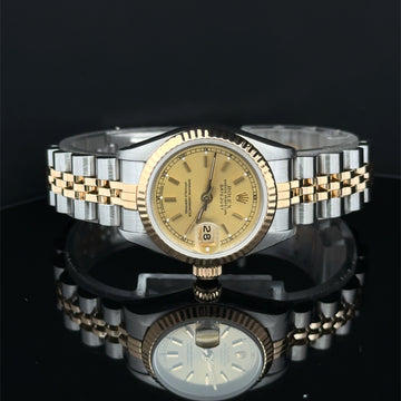 1987 Rolex Datejust Lady Champagne Stick Dial on Jubilee 69173