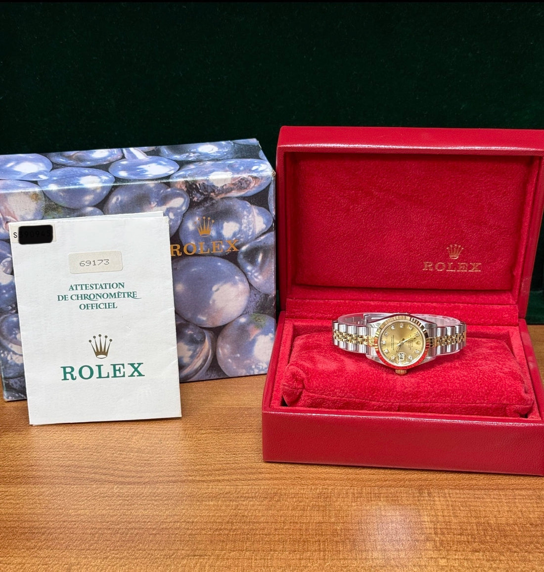 1994 Rolex Lady-Datejust Factory Champagne Diamond Dial on Jubilee 69173 Complete